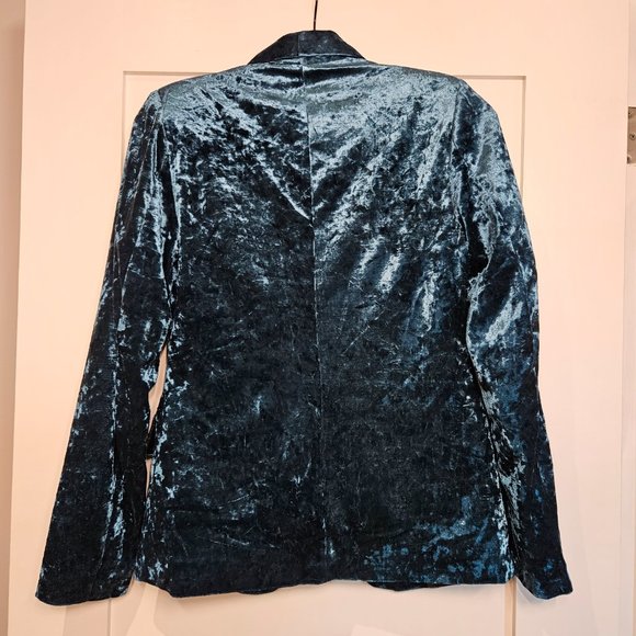 Velvet One-Button Blazer - Picture 4 of 5